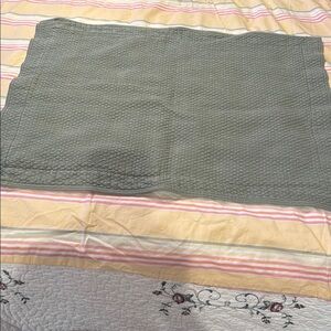 Olive Green Textured Matelasse Pillow Sham Portugal Cotton